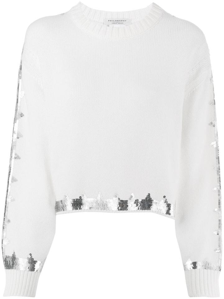 Philosophy Di Lorenzo Serafini Sequin Embroidered Jumper - White