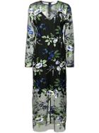Dvf Diane Von Furstenberg Sheer Floral Dress - Black