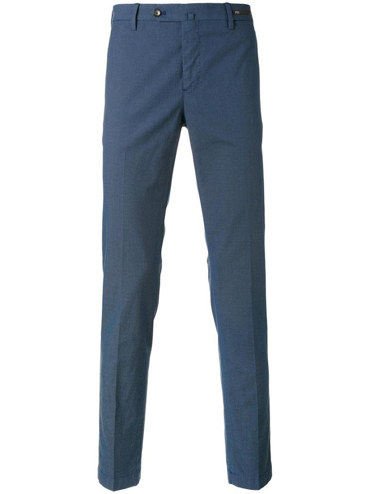 Pt01 - Classic Chinos - Men - Cotton/spandex/elastane - 58, Blue, Cotton/spandex/elastane