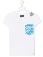 Marco Bologna Kids Teen Lace Detail T-shirt - White