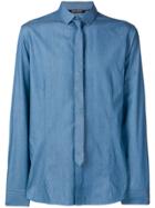 Neil Barrett Shirt With Skinny Tie - Blue