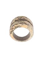 Parts Of Four Distressed Chunky Ring Bands - Silver