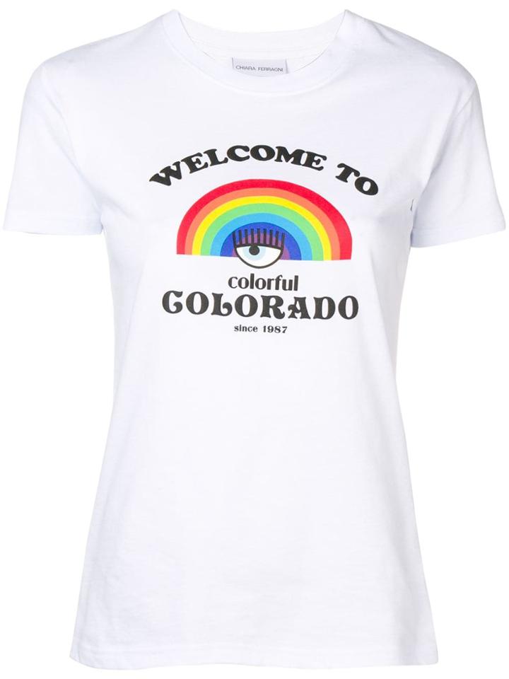 Chiara Ferragni Rainbow Colorado T-shirt - White