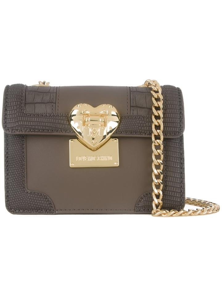 Love Moschino Gold-tone Hardware Crossbody Bag, Women's, Grey