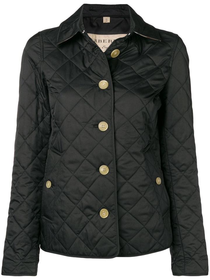 Burberry Check-print Quilted Jacket - Black