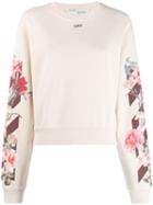 Off-white Floral Print Sweatshirt - Neutrals