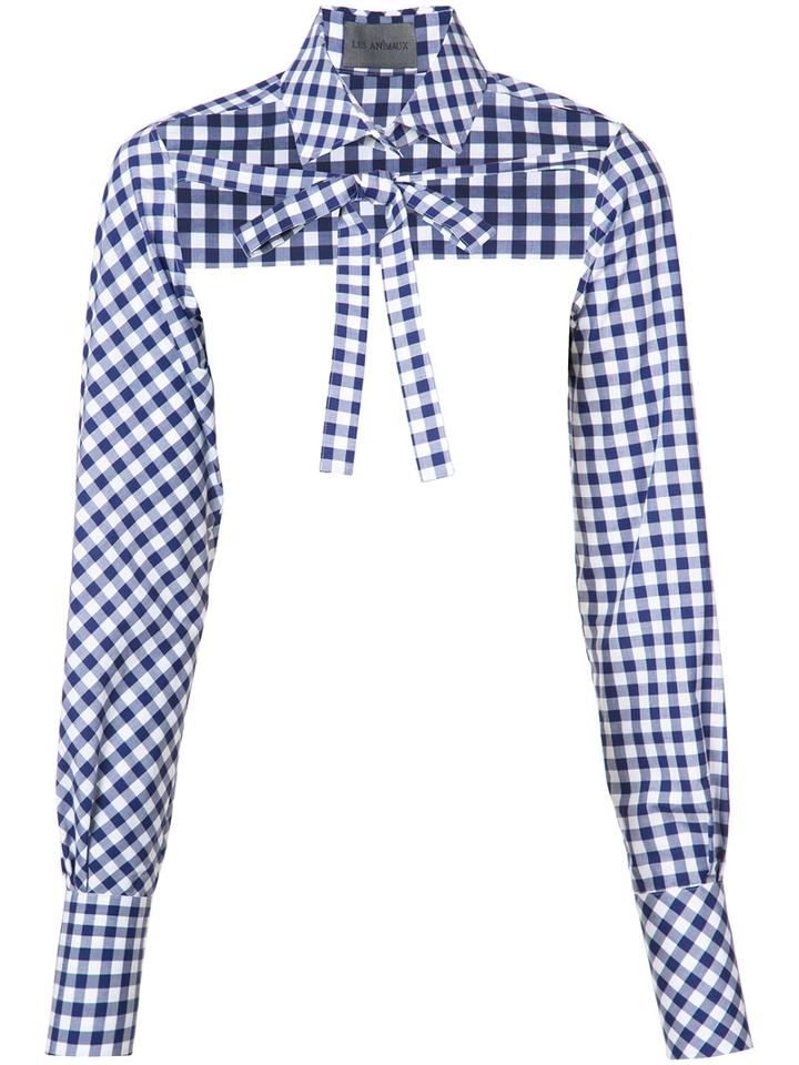 Half-shirt With Ties - Women - Cotton - M, Blue, Cotton, Les Animaux