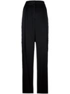 Stella Mccartney Fringed High Rise Trousers, Women's, Size: 38, Black, Acetate/viscose