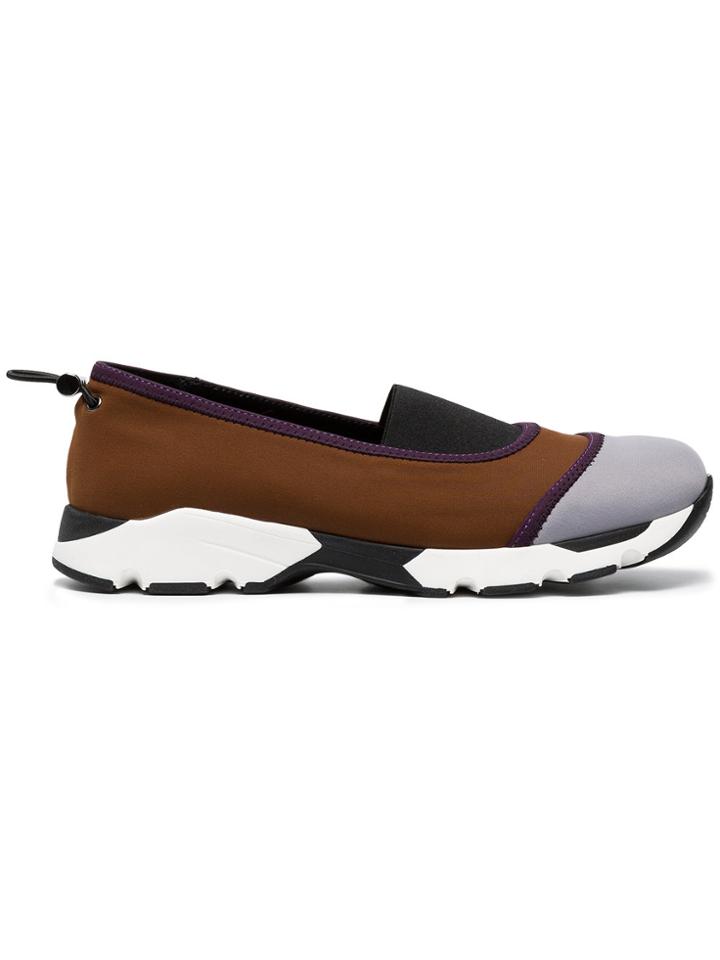 Marni Neoprene Colour Block Ballerinas - Brown