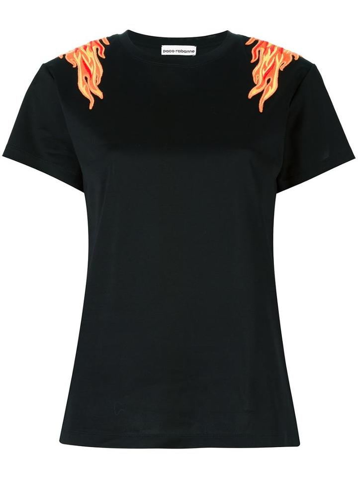 Paco Rabanne Flame Patch T-shirt, Women's, Size: Medium, Black, Cotton