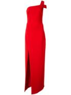 Likely One Shoulder Long Dress, Women's, Size: 0, Red, Polyester/rayon/spandex/elastane