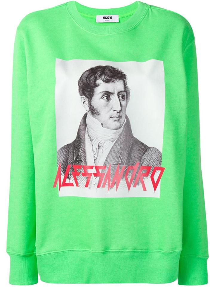 Msgm Printed Sweatshirt - Green