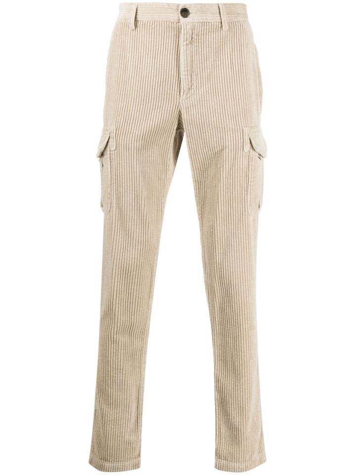 Eleventy Cargo Pocket Corduroy Trousers - Neutrals