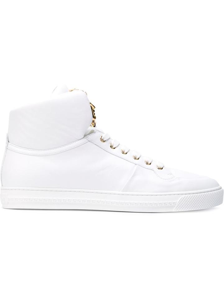 Versace Medusa Hi-top Sneakers, Men's, Size: 41.5, White, Leather/rubber