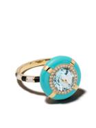 Nevernot 18kt Gold Diamond Show N Tell Ready To Celebrate Ring - Blue