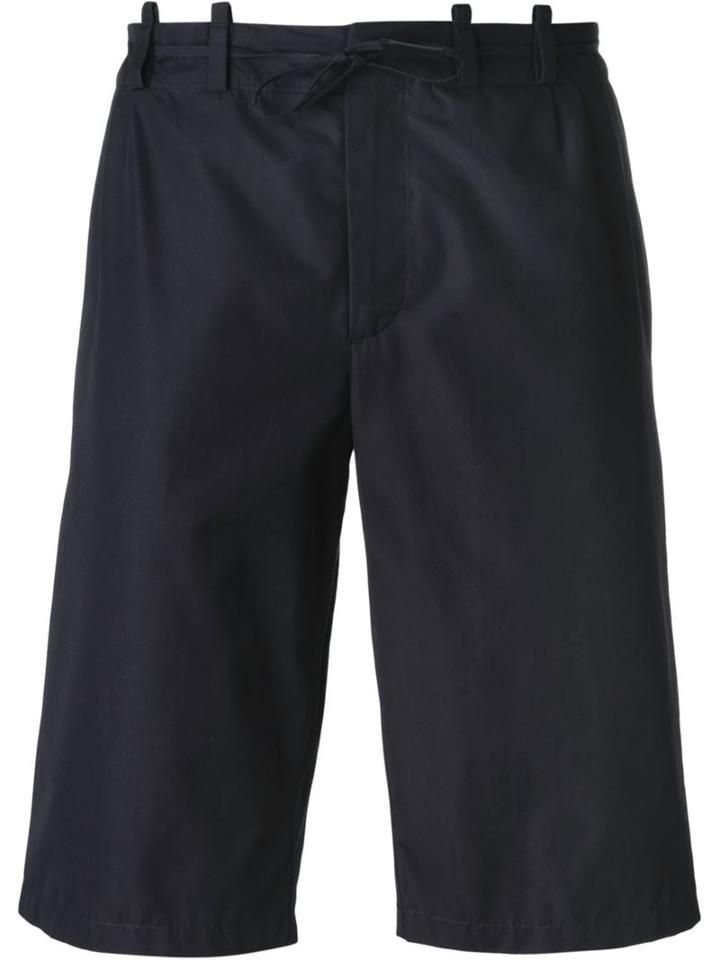 Maison Margiela Classic Chino Shorts, Men's, Size: 54, Blue, Cotton/leather