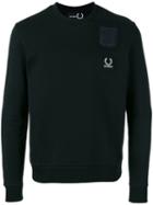 Raf Simons X Fred Perry - Embroidered Logo Pocket Sweatshirt - Men - Cotton - 36, Black, Cotton