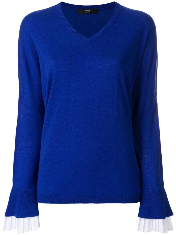 Steffen Schraut V-neck Jumper - Blue