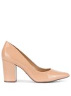 Schutz Patent Block Heel Sandals - Brown