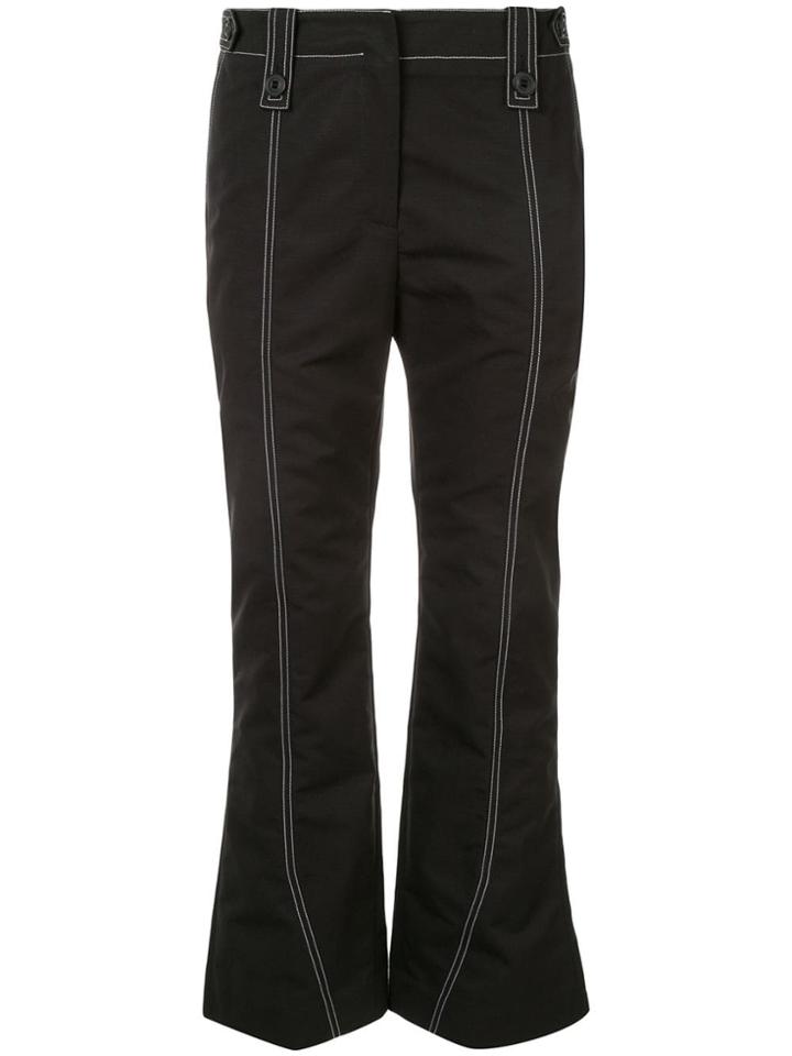 Givenchy Stitch Detail Kick Flared Trousers - Black