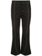 Givenchy Stitch Detail Kick Flared Trousers - Black