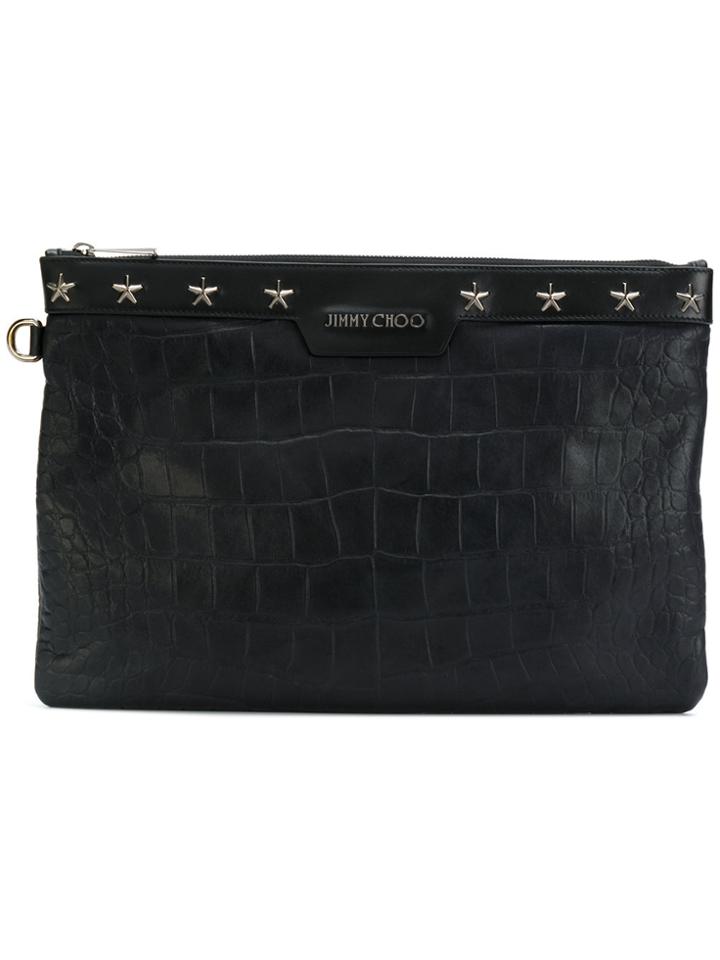 Jimmy Choo Derek Croc-embossed Clutch - Blue