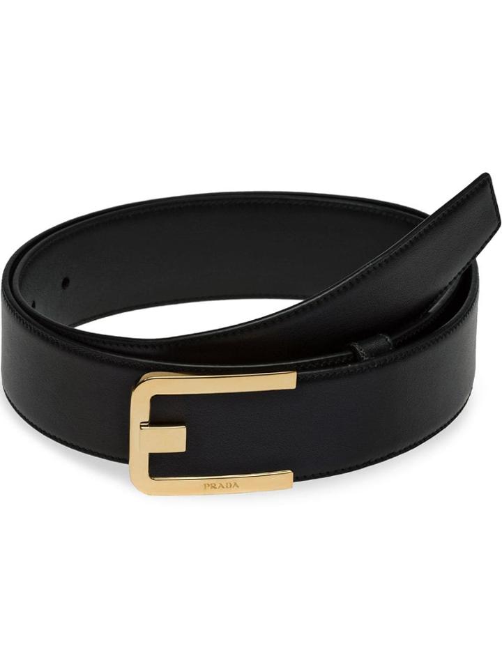 Prada Square-buckle Belt - Black
