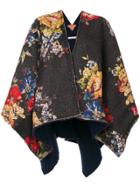 Ermanno Gallamini Floral Print Cape - Blue