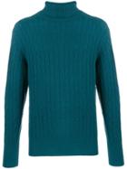 N.peal Cable Roll-neck Jumper - Green