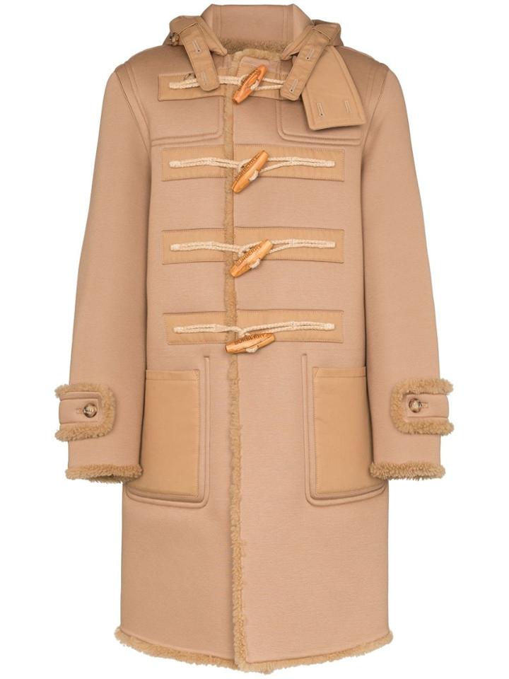 Burberry Hooded Shearling Duffle Coat - Brown