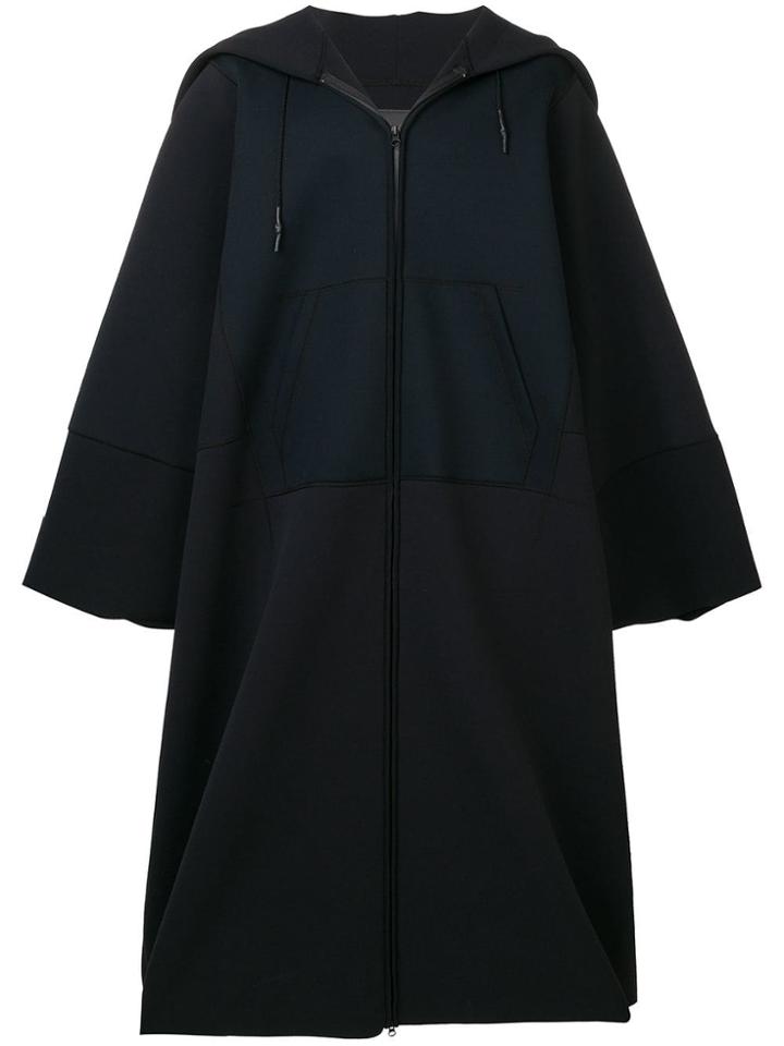 Fumito Ganryu Hooded Neoprene Coat - Black