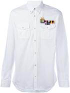 Dsquared2 Classic Logo Brooch Shirt, Men's, Size: 52, White, Cotton/spandex/elastane