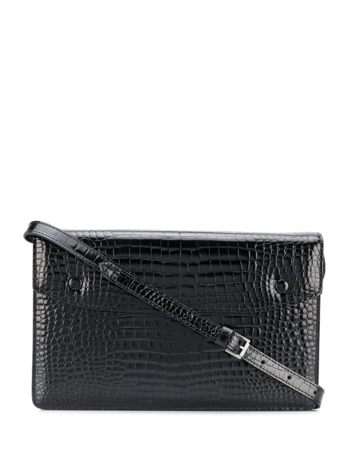 Maison Margiela Crocodile Effect Shoulder Bag - Black