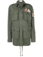 Faith Connexion Oversized Appliqué Patch Jacket - Green