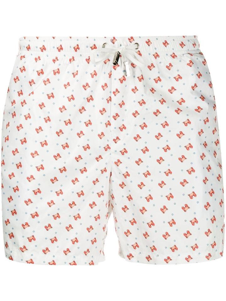 Fefè Crab Print Swim Shorts - White