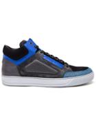 Lanvin Leather And Mesh High-top Trainers