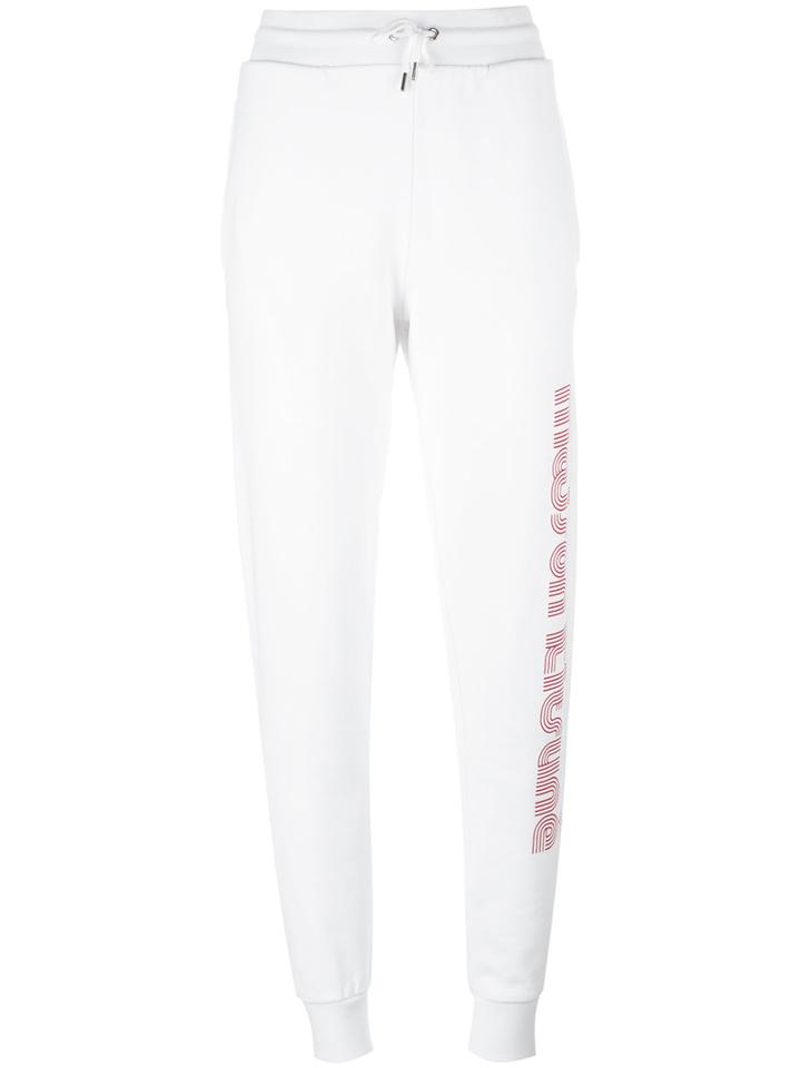 Maison Kitsuné Branded Sweatpants, Women's, Size: Medium, White, Cotton