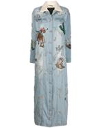 Philipp Plein Cowboy Embellished Coat - Blue