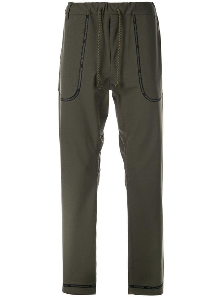 White Mountaineering Logo Tape Detail Trousers - Green
