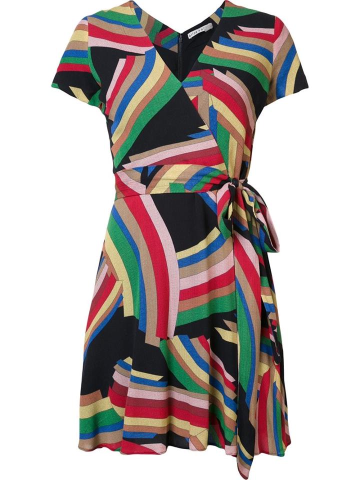 Alice+olivia Geometric Print V-neck Dress