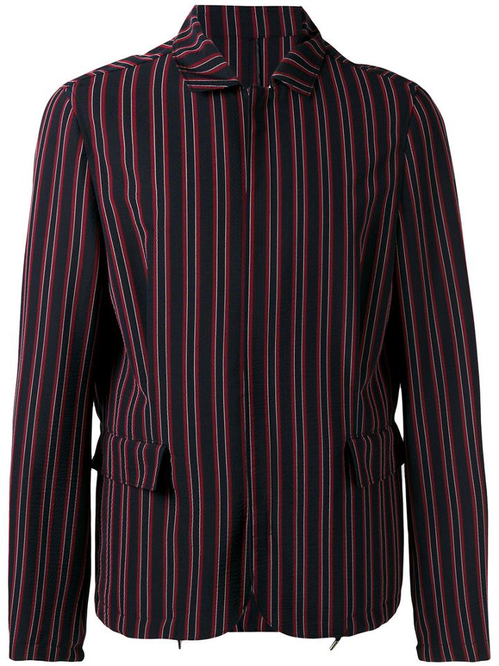 Wooyoungmi - Striped Jacket - Men - Elastodiene/polyester/rayon/wool - 52, Red, Elastodiene/polyester/rayon/wool