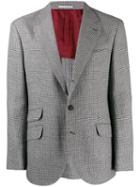 Brunello Cucinelli Check Print Suit Jacket - Grey