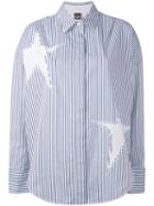 Lorena Antoniazzi - Striped Star Shirt - Women - Cotton/lyocell - 38, White, Cotton/lyocell