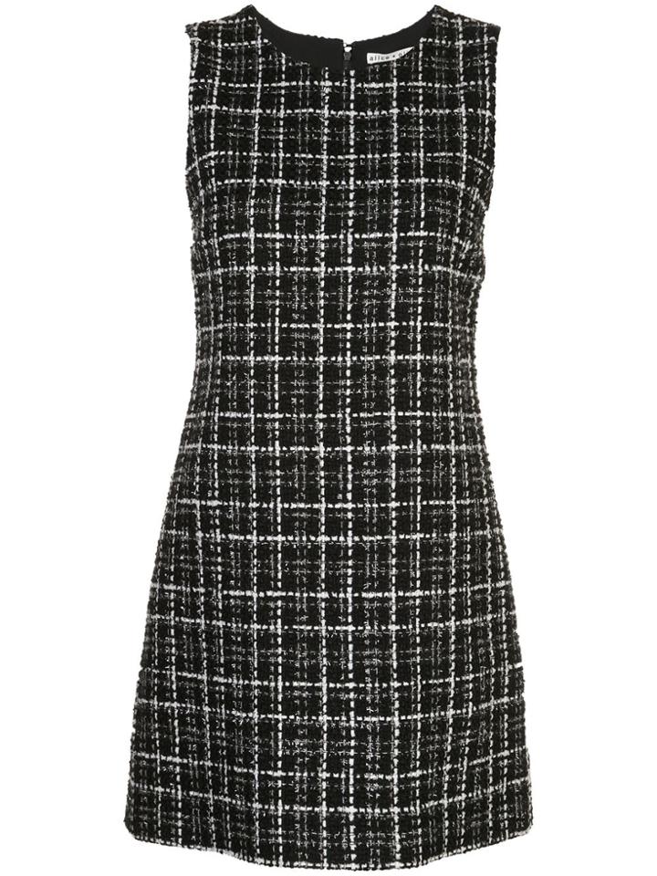 Alice+olivia Coley Tweed A-line Mini Dress - Black