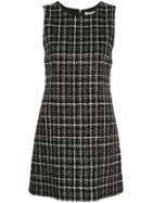 Alice+olivia Coley Tweed A-line Mini Dress - Black
