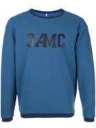 Oamc - Logo Print Jumper - Men - Cotton/polyamide/spandex/elastane - S, Blue, Cotton/polyamide/spandex/elastane