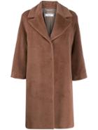 Peserico Concealed Front Coat - Brown
