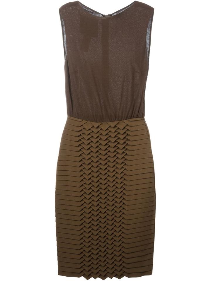 Jay Ahr Origami Panel Dress, Women's, Size: 38, Brown, Viscose/silk/spandex/elastane