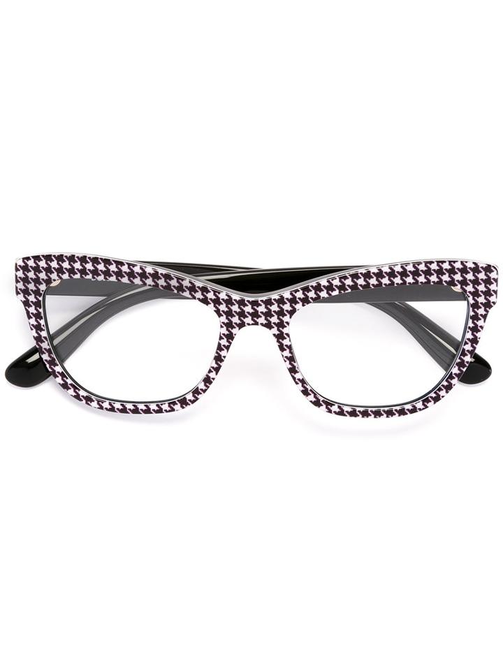 Dolce & Gabbana Cat Eye Printed Glasses, Black, Acetate