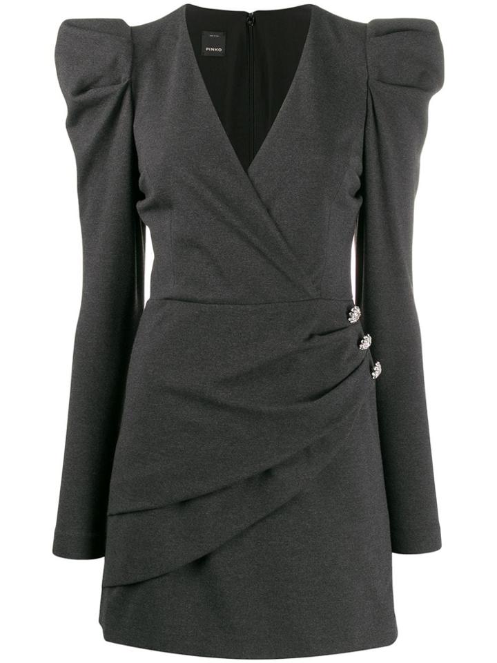 Pinko Puffed Sleeve Mini Dress - Grey